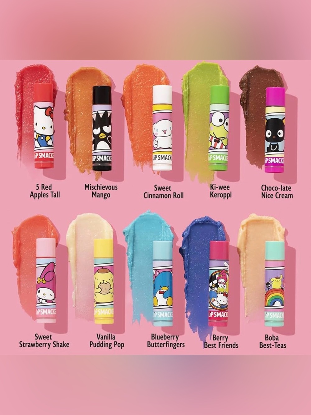 Lip Smackers Sanrio Hello Kitty & Friends Pack - 10 Moisturizing Lip Balms, - Picture 2 of 4
